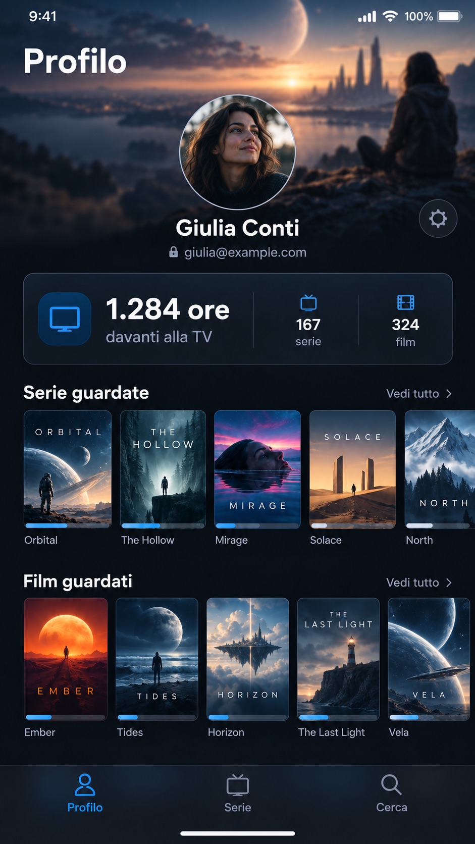 Profilo privato e statistiche di visione in MovieTracker